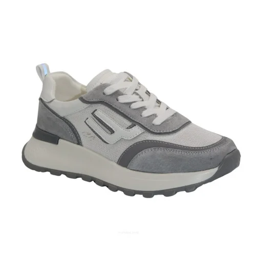 Женские бело-серые кроссовки Lonza 185155 523-22031-4 white grey 5594