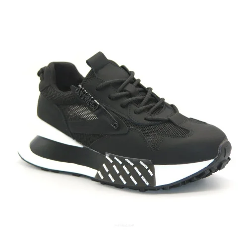 Женские черно-белые модные кроссовки Lonza 184394 b03-06236-2 black  5595