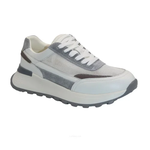 Женские бело-серые кроссовки Lonza 185149 185151 523-22001-6 beige violet 5597