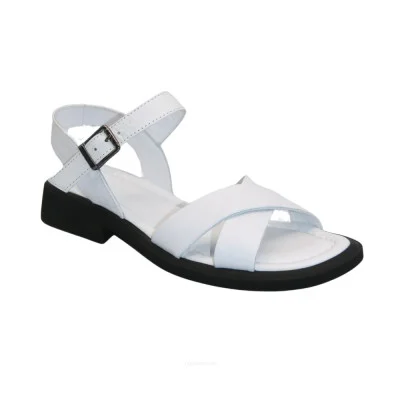Женские кожаные белые комфортные босоножки Evromoda 676 57 02 t syh 5605