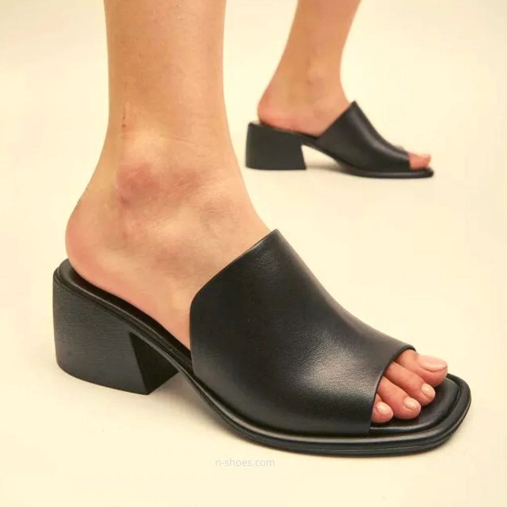 Жіночі шкіряні сабо на підборах Fabio Monelli модель 5614