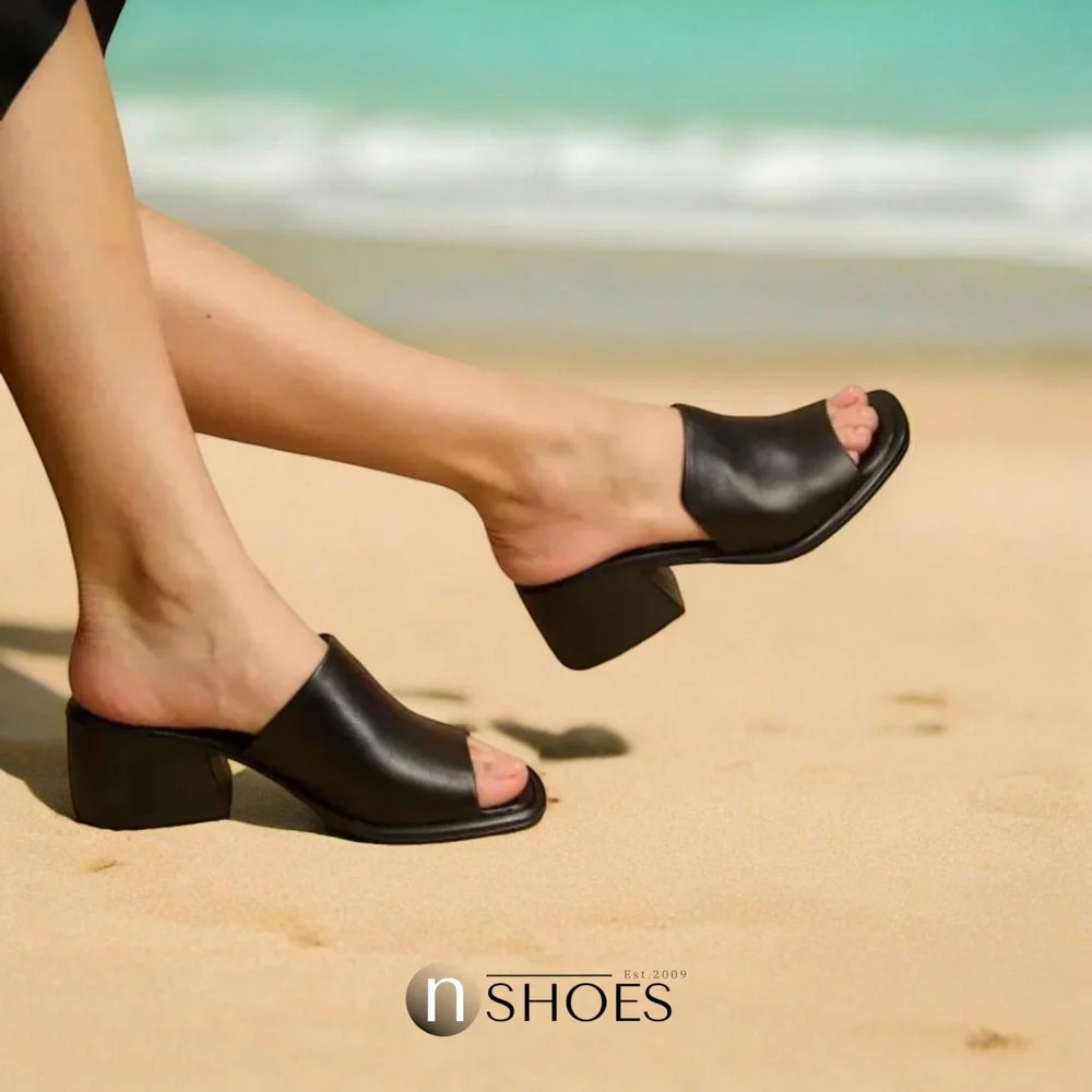 Жіночі шкіряні сабо на підборах Fabio Monelli модель 5614