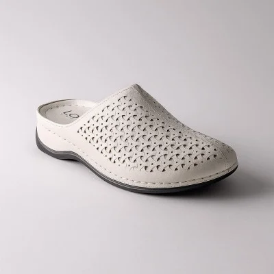 Women's white leather comfort flip-flops on the platform Lonza 195323 183337 2208-33650-3с white 5618