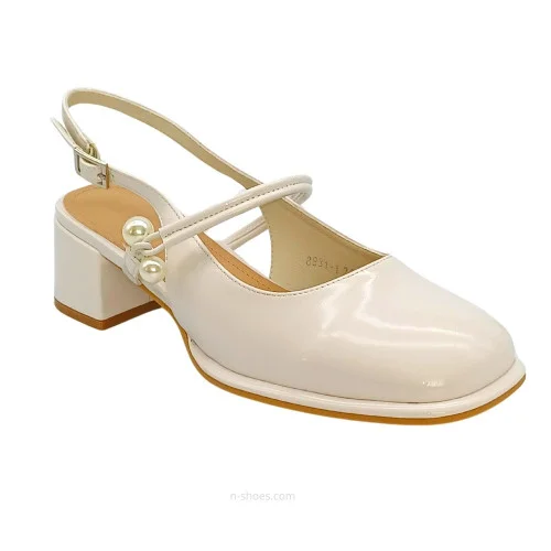 Fashion Summer High Heel Sandals for Women French Thick Heel Square Head Back Lonza 183649 8831-1 white 5623