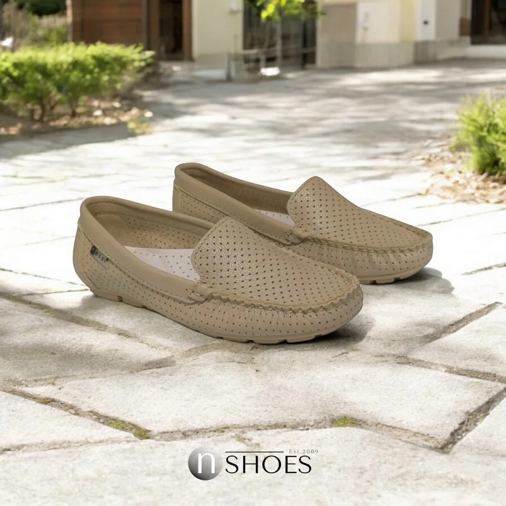 Женские кожаные мокасины с перфорацией Nessi (EU) модель 171145 416 5646