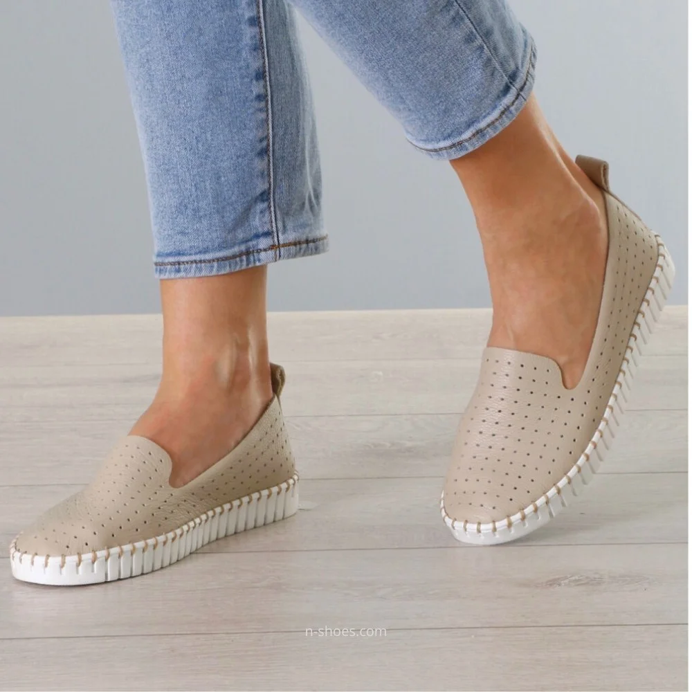 Women's moccasins with perforation Nessi (EU) model 18390 412 5647