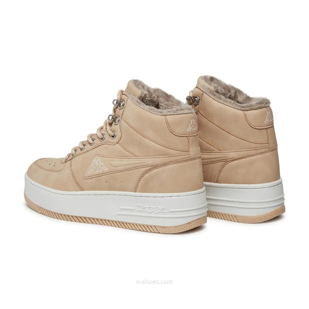 Women’s Beige Winter Sneakers Kappa Fallou 243047 with Warm Lining