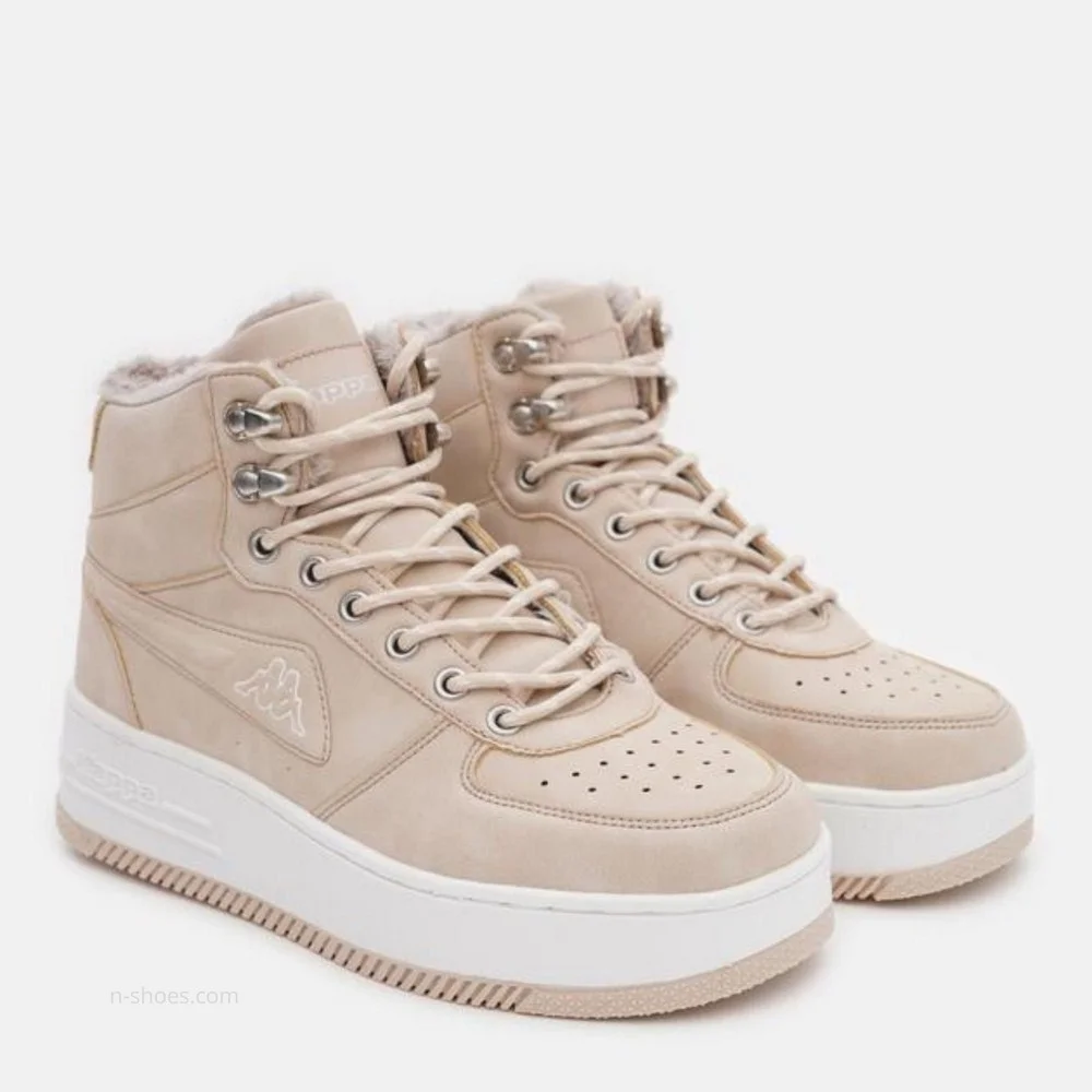 Women’s Beige Winter Sneakers Kappa Fallou 243047 with Warm Lining