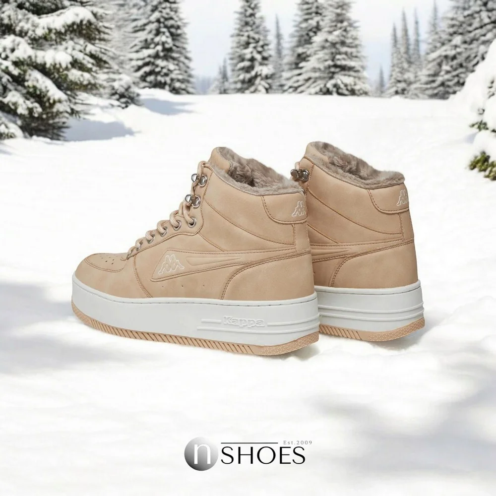 Women’s Beige Winter Sneakers Kappa Fallou 243047 with Warm Lining