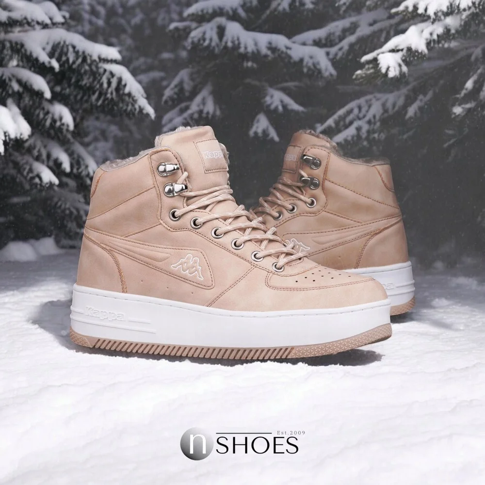 Women’s Beige Winter Sneakers Kappa Fallou 243047 with Warm Lining