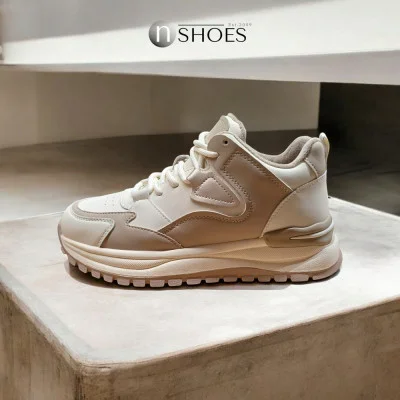 Women's beige leather sneakers Allsy 189694 299 milk ay 5686 comfortable and stylish