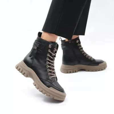 Жіночі чорні зимові черевики ALLSY Lonza 190586 190562 180796 01e-zm6203-6 black 5690 з натуральної шкіри та вовни
