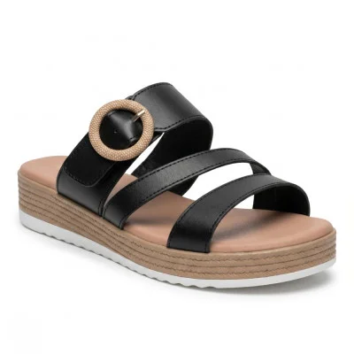Women's black and brown slippers Lasocki WFA2719-2Z 5695 made of genuine leather Women's black and brown slippers Lasocki WFA2719-2Z 5695 made of genuine leather
