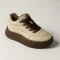 Women's beige leather sneakers ALLSY Lonza 189682 192197 192091 95282 203315 5943 brown ay 5699 demi-season