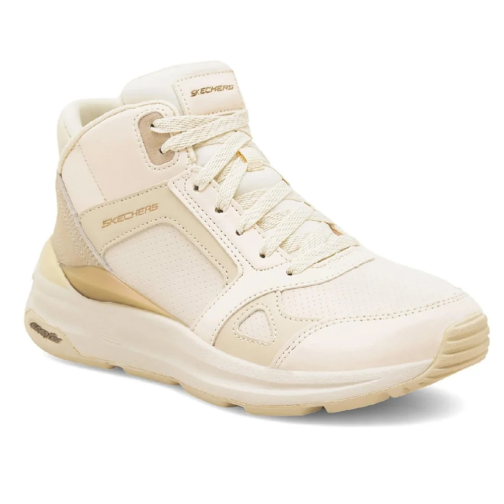 Женские бежевые кожаные ботинки Skechers (США) модель 5705