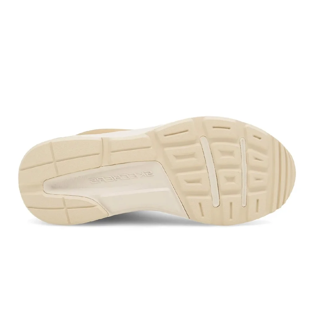 Женские бежевые кожаные ботинки Skechers (США) модель 5705