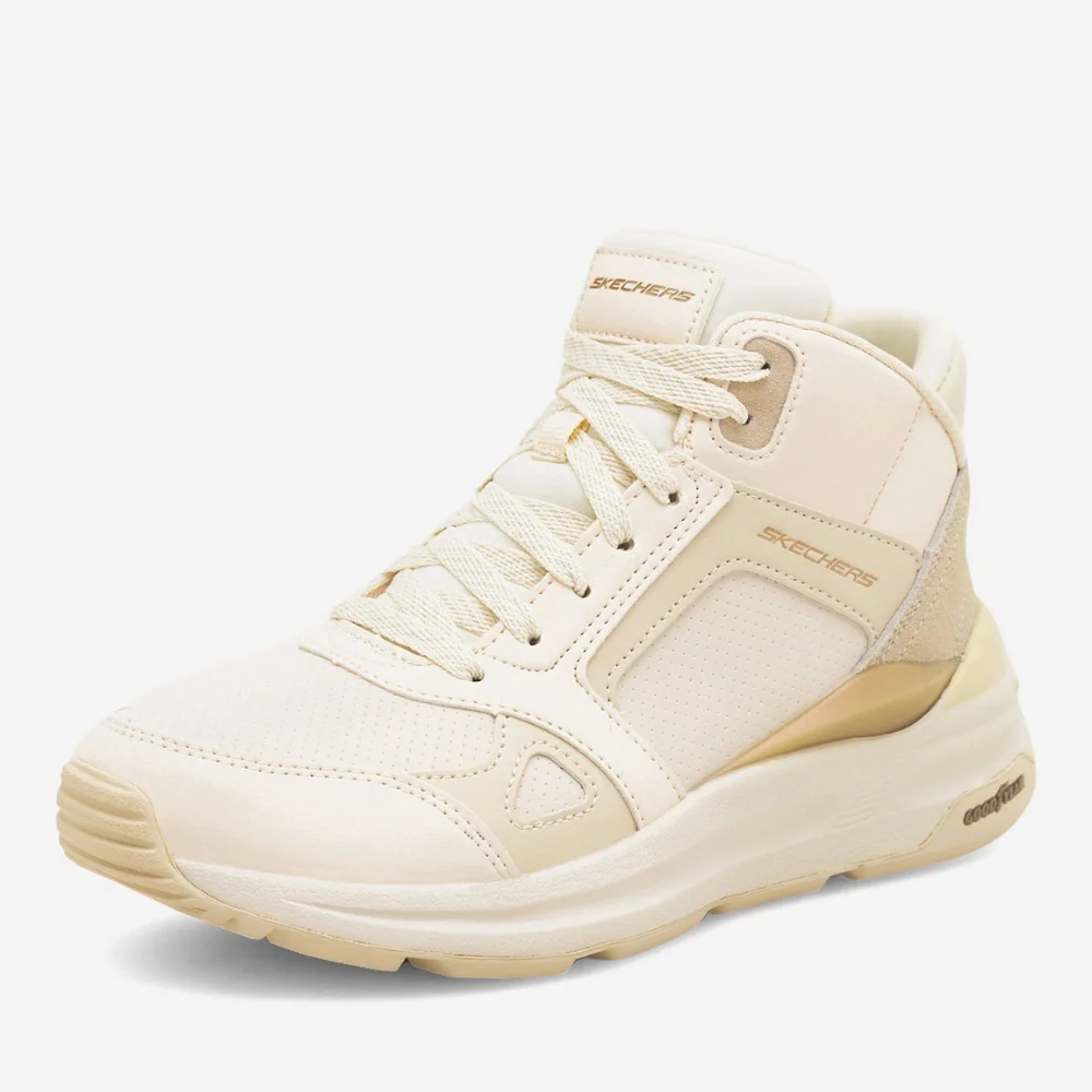 Женские бежевые кожаные ботинки Skechers (США) модель 5705