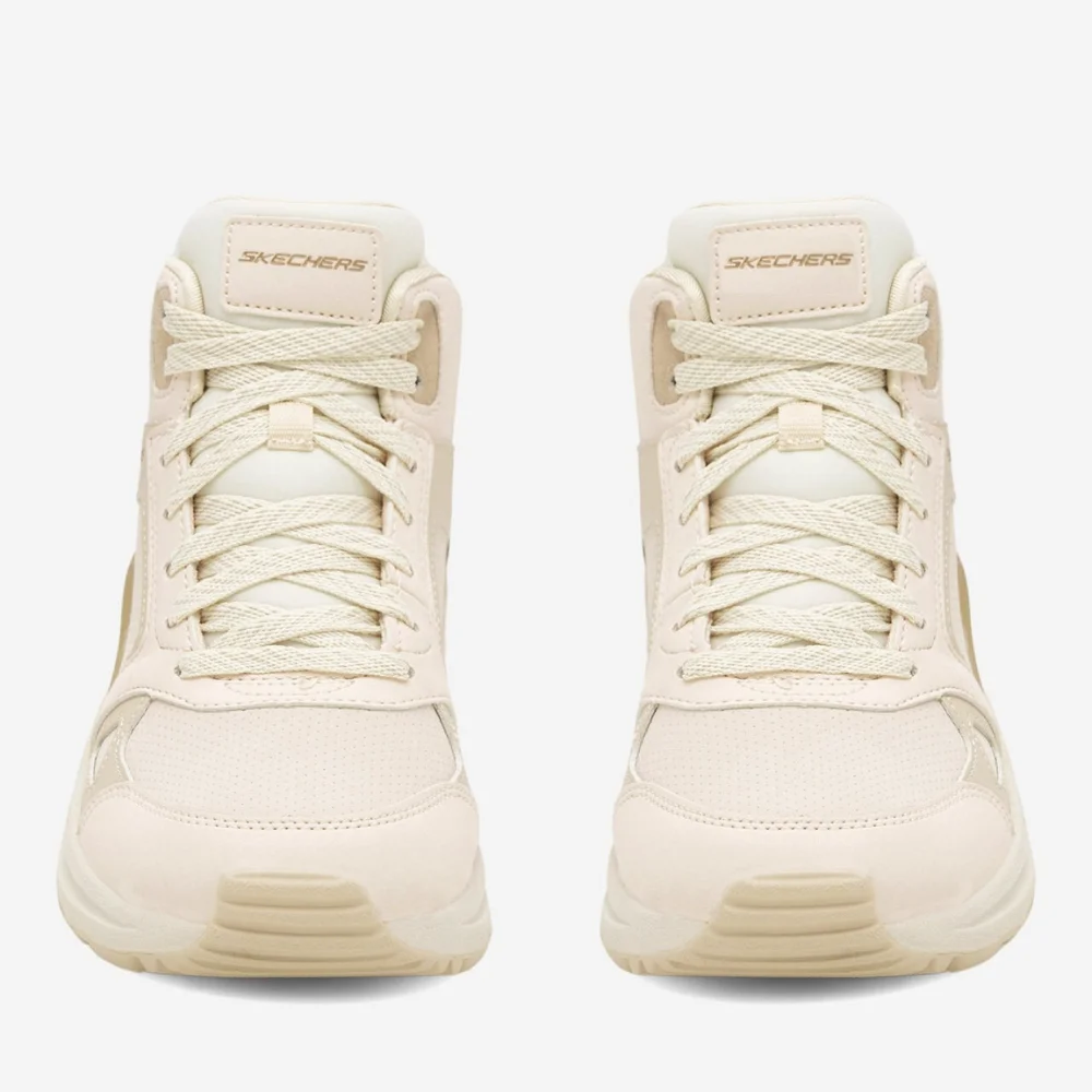 Женские бежевые кожаные ботинки Skechers (США) модель 5705