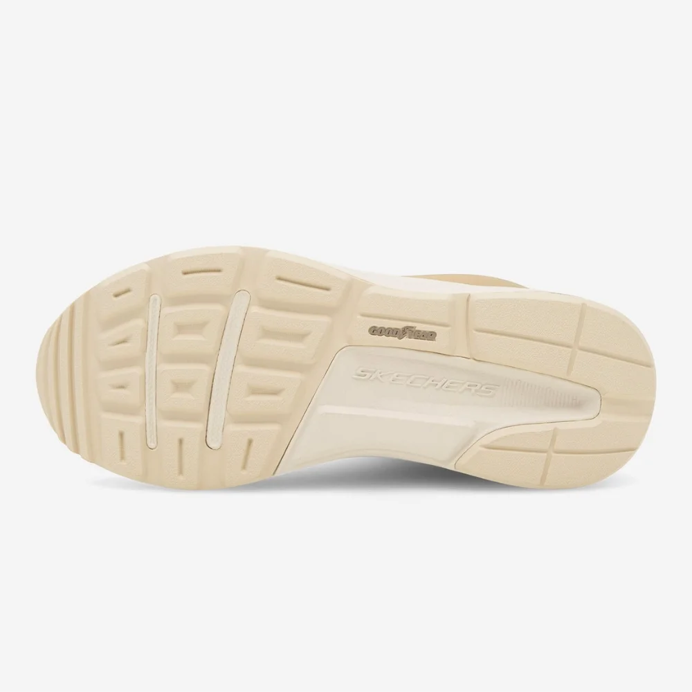 Женские бежевые кожаные ботинки Skechers (США) модель 5705