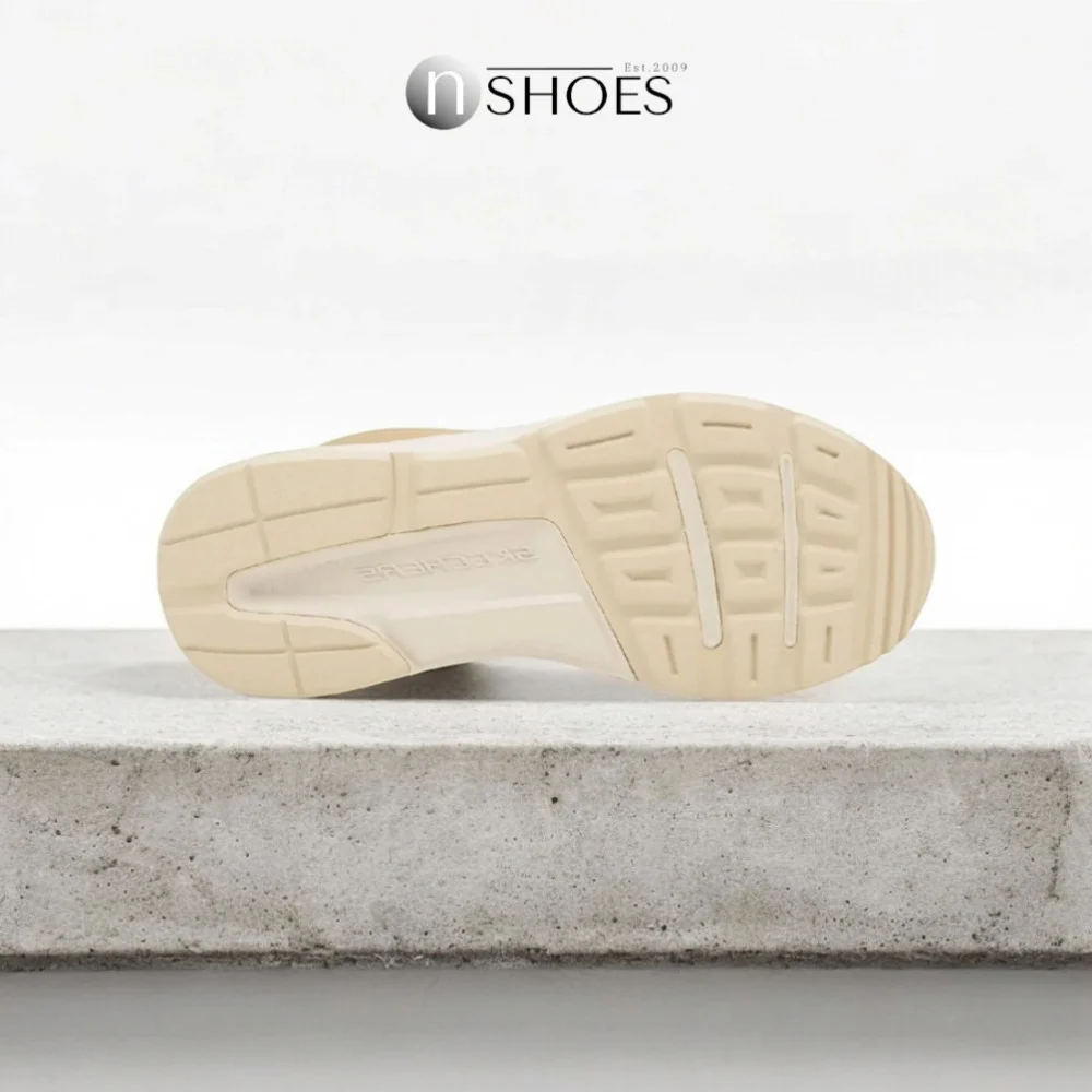 Женские бежевые кожаные ботинки Skechers (США) модель 5705