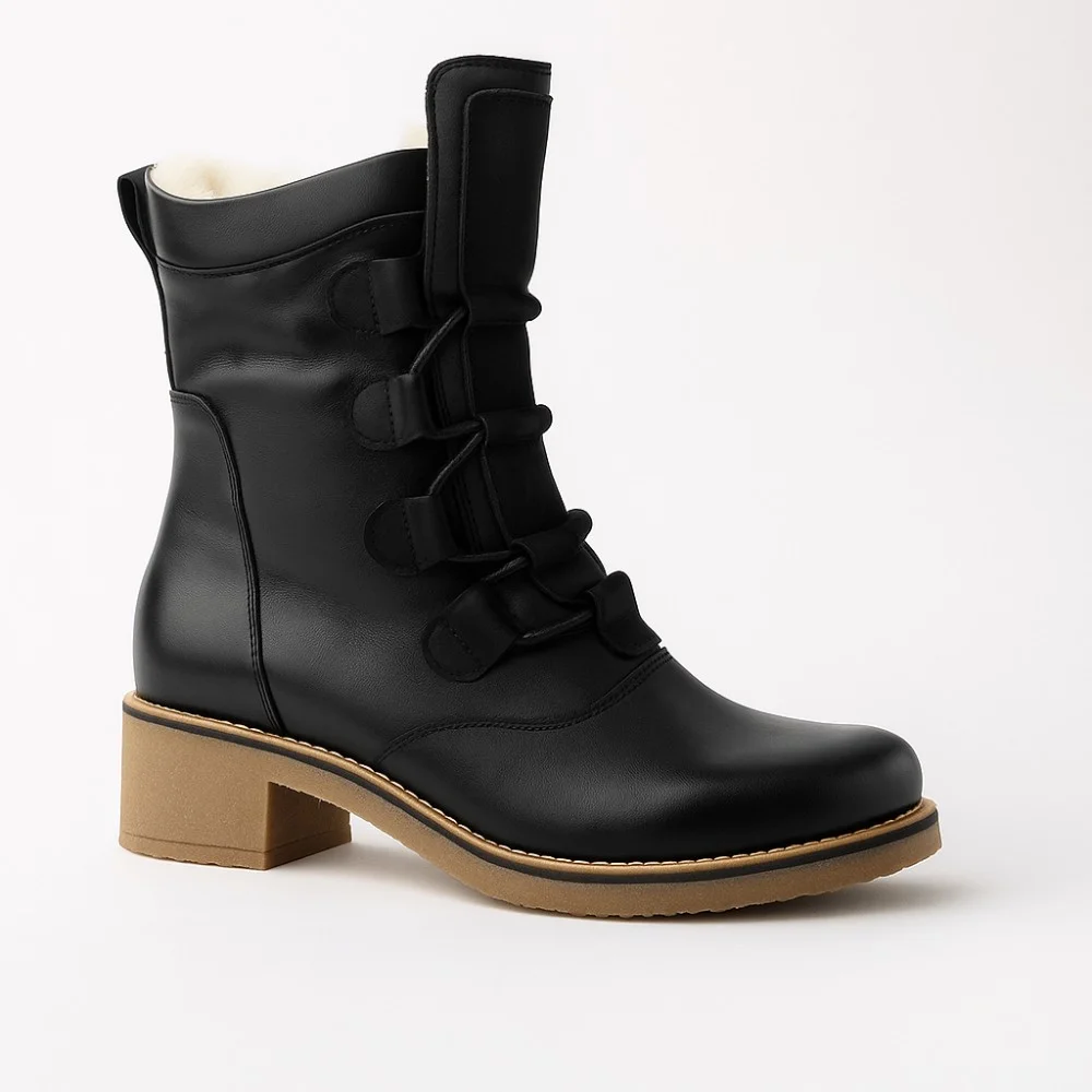 Women’s Black Winter Heeled Boots Fabiani Best But 317 czarny 5709