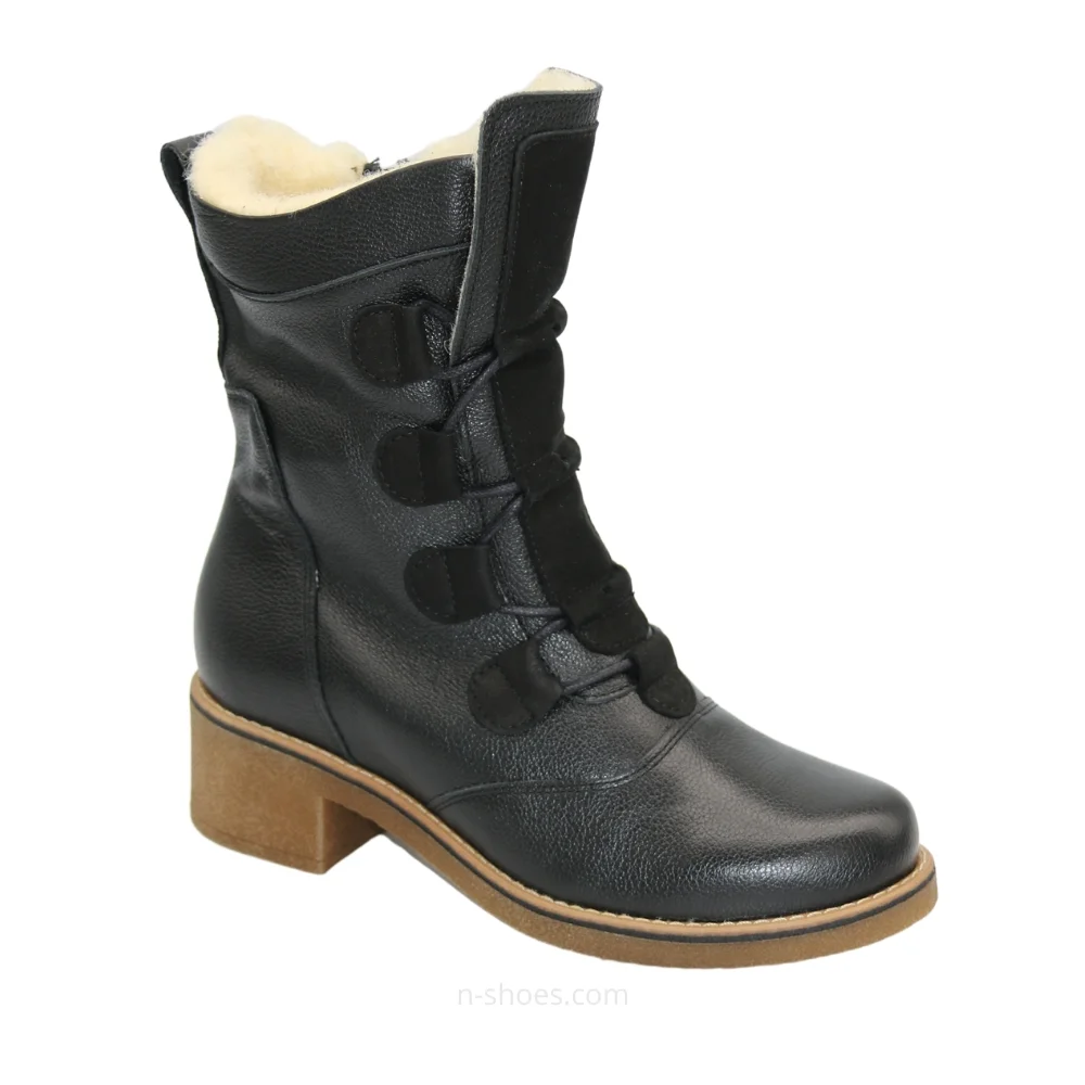 Women’s Black Winter Heeled Boots Fabiani Best But 317 czarny 5709