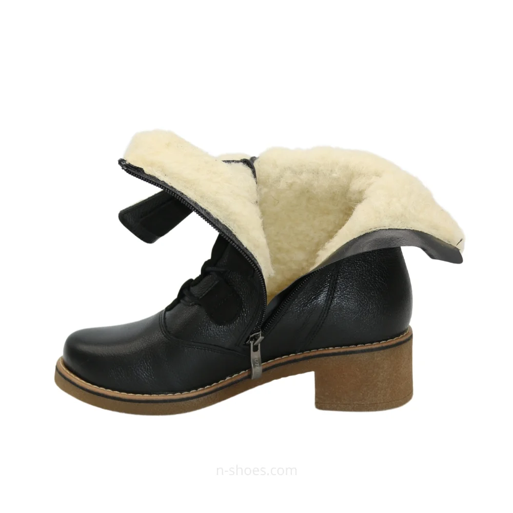 Women’s Black Winter Heeled Boots Fabiani Best But 317 czarny 5709