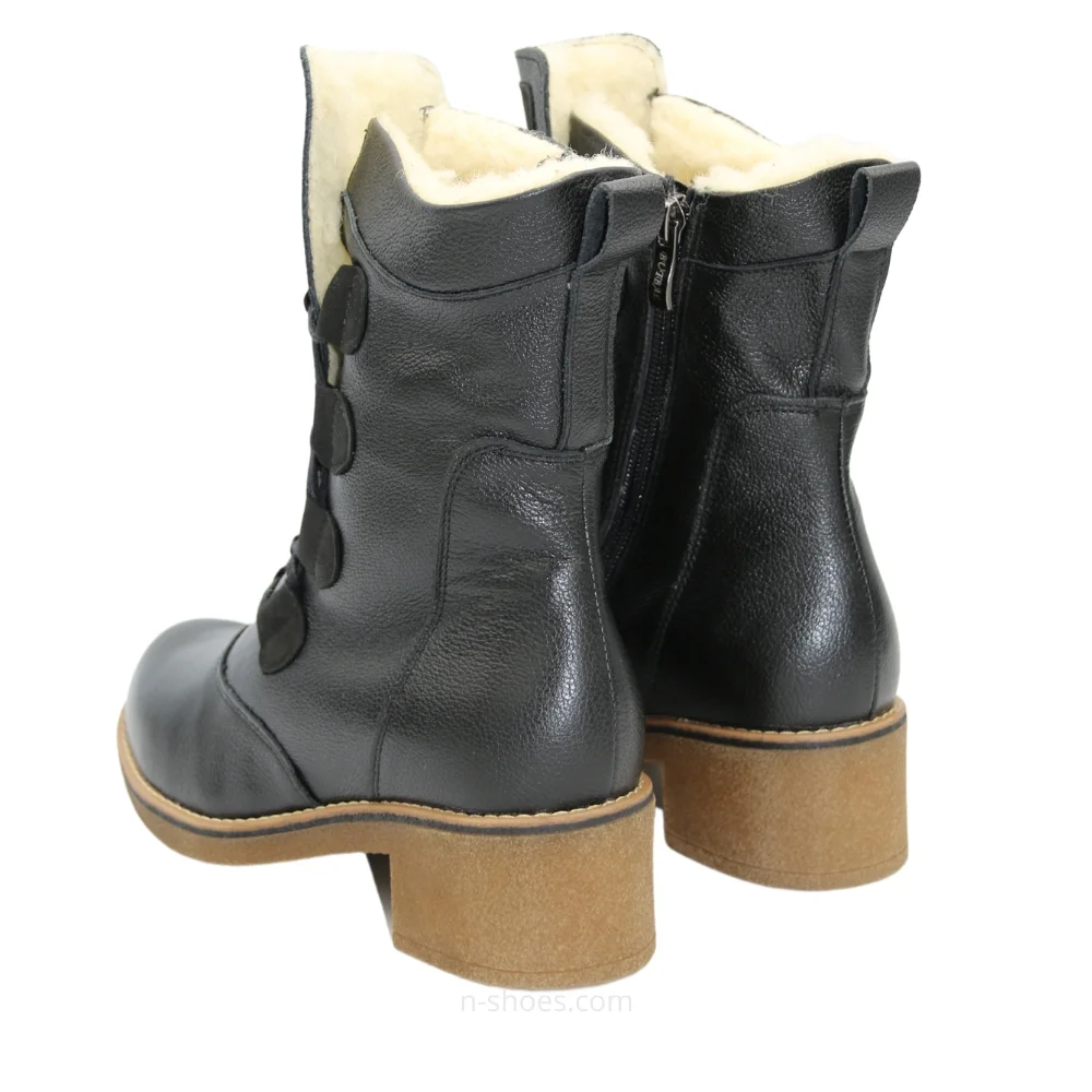 Women’s Black Winter Heeled Boots Fabiani Best But 317 czarny 5709