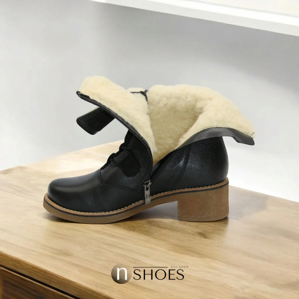 Women’s Black Winter Heeled Boots Fabiani Best But 317 czarny 5709