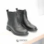 Women’s Black Leather Mid-Season Boots Anna Lucci 190873 dx793-9a black 5714