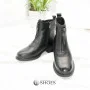 Women’s Black Leather Mid-Season Boots Anna Lucci 190873 dx793-9a black 5714