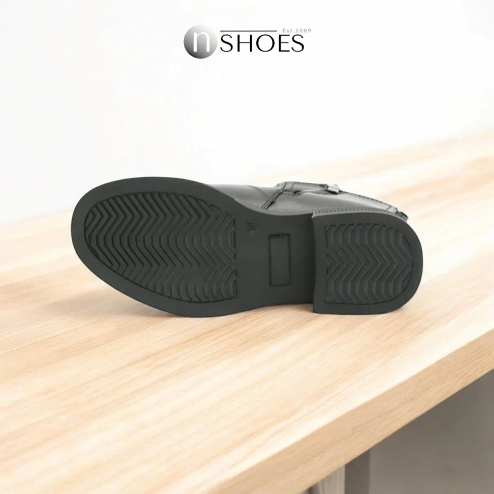 Women’s Black Leather Mid-Season Boots Anna Lucci 190873 dx793-9a black 5714