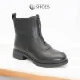 Women’s Black Leather Mid-Season Boots Anna Lucci 190873 dx793-9a black 5714