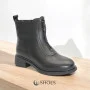 Women’s Black Leather Mid-Season Boots Anna Lucci 190873 dx793-9a black 5714