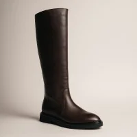 Жіночі коричневі чоботи демісезонні труби BETSY 948027/30-02 dark brown 5721 з натуральної шкіри від британського виробника