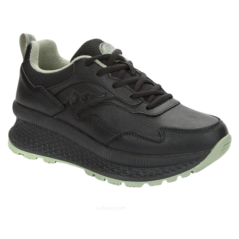 Женские черные кожаные демисезонные кроссовки GRUNBERG 148568-26-03E 5722 с флисовым утеплением