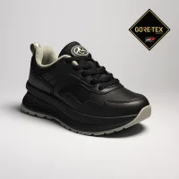 Women's black leather demi-season sneakers GRUNBERG 148568-26-03E 5722 with insulation on fleece made of genuine leather