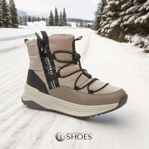 Women's beige winter dutik boots CROSBY 448094-06-04W 5724 to protect feet from cold, moisture and snow