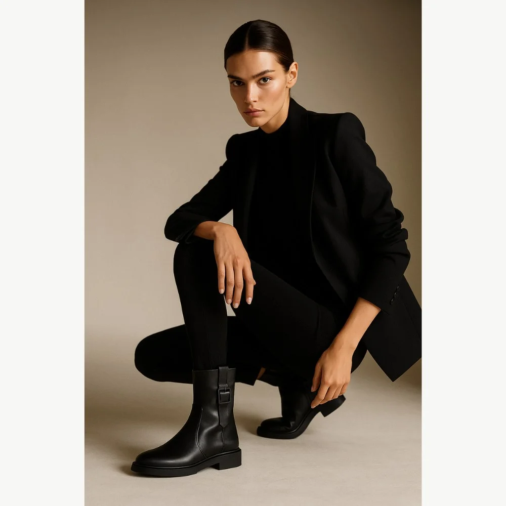 Чорні демісезонні шкіряні черевики BETSY 948027 13-03W 5726