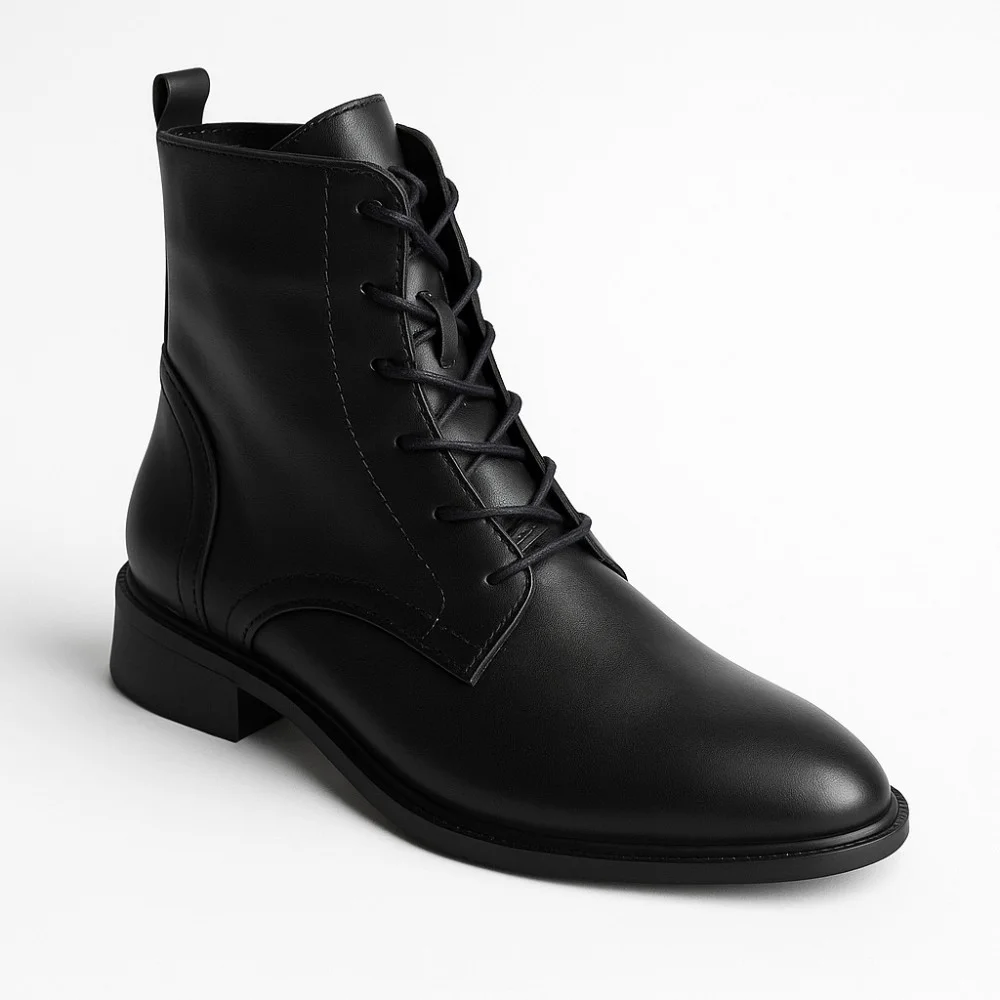 Women’s Black Classic Leather Boots Simen 7328a czarny 5729