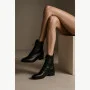 Women’s Black Classic Leather Boots Simen 7328a czarny 5729