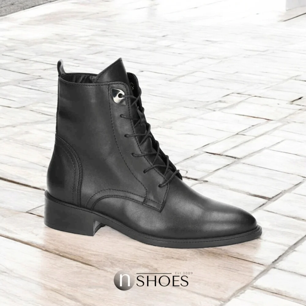 Women’s Black Classic Leather Boots Simen 7328a czarny 5729