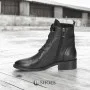 Women’s Black Classic Leather Boots Simen 7328a czarny 5729