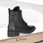 Women’s Black Classic Leather Boots Simen 7328a czarny 5729