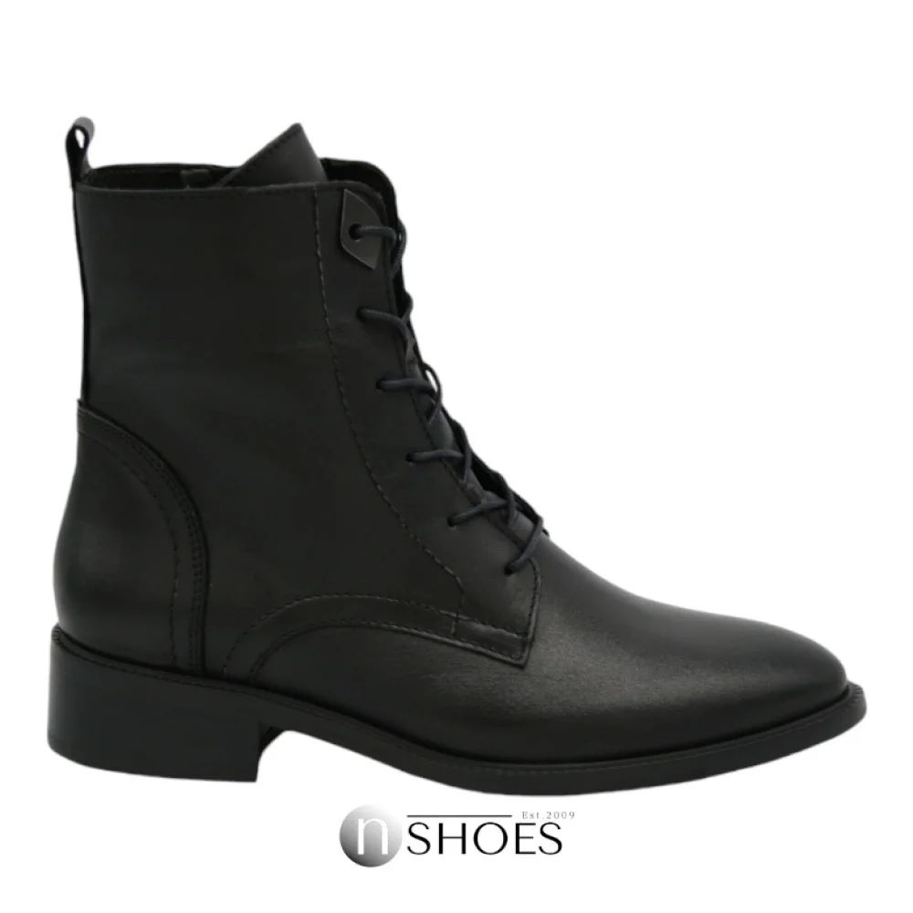 Women’s Black Classic Leather Boots Simen 7328a czarny 5729