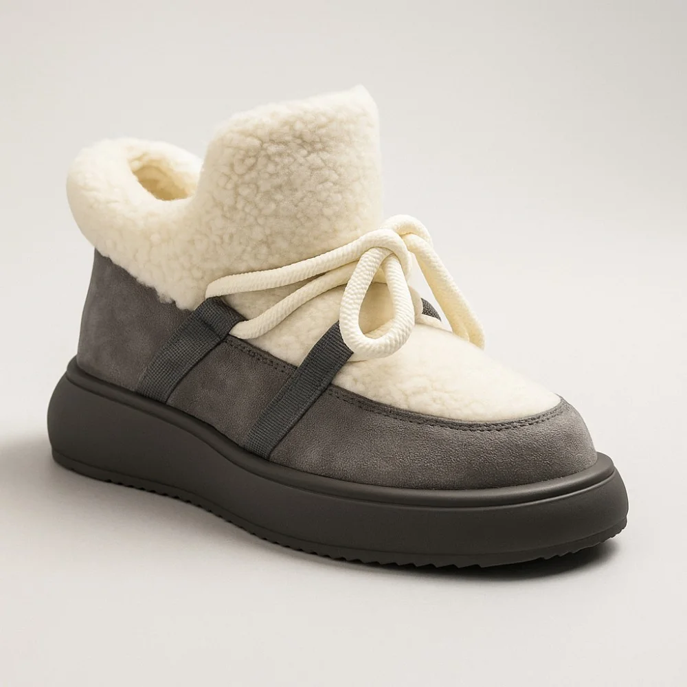 Trendy Women’s Grey-White Suede Uggs ALLSY Lonza 192419 191057 89393-80b model 5736