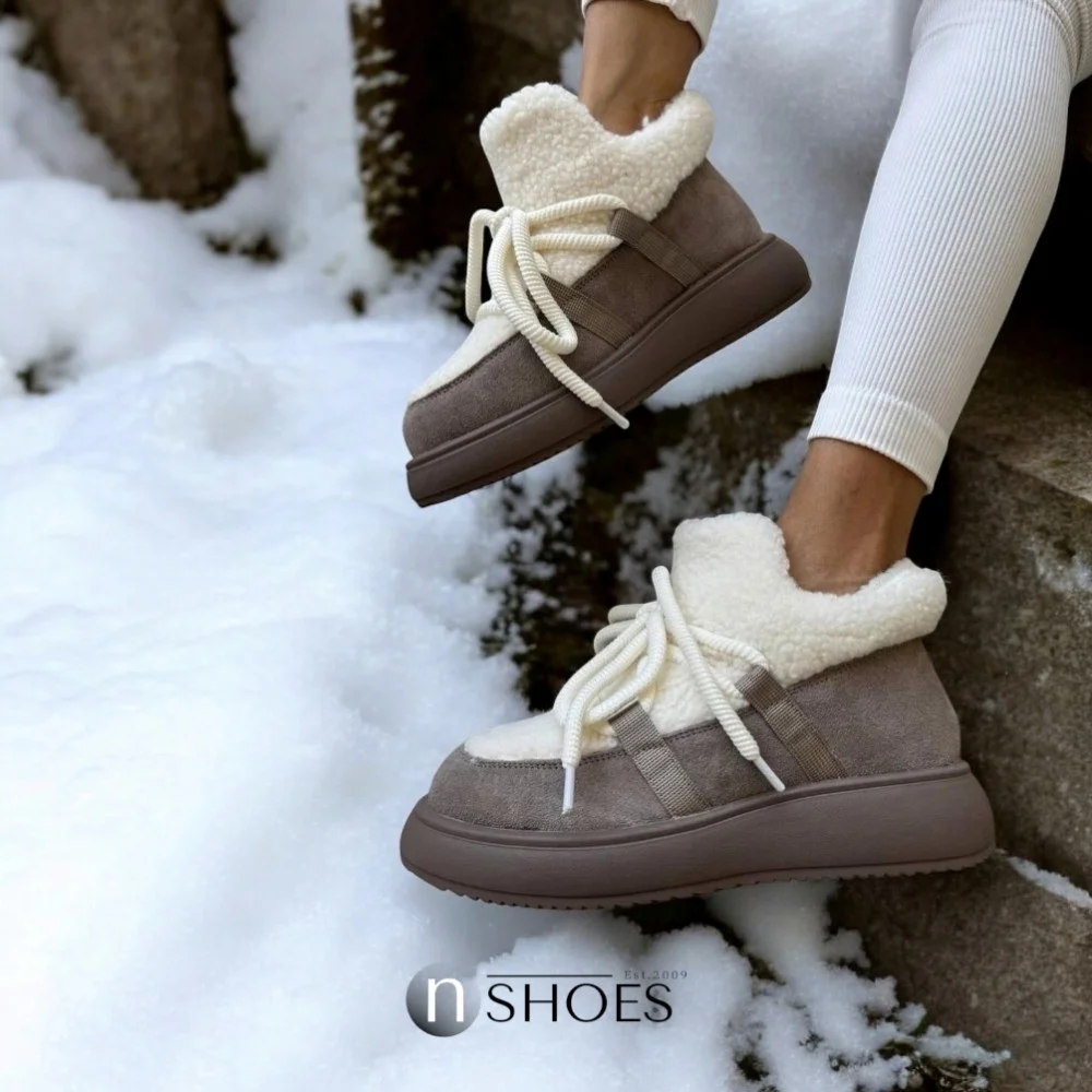 Trendy Women’s Grey-White Suede Uggs ALLSY Lonza 192419 191057 89393-80b model 5736