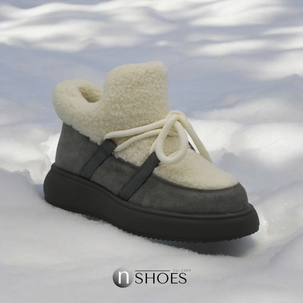 Trendy Women’s Grey-White Suede Uggs ALLSY Lonza 192419 191057 89393-80b model 5736