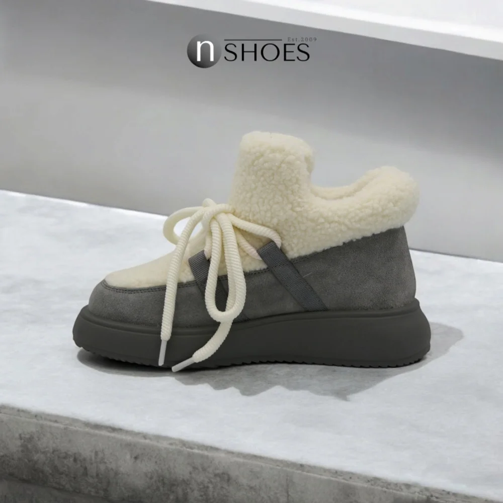 Trendy Women’s Grey-White Suede Uggs ALLSY Lonza 192419 191057 89393-80b model 5736