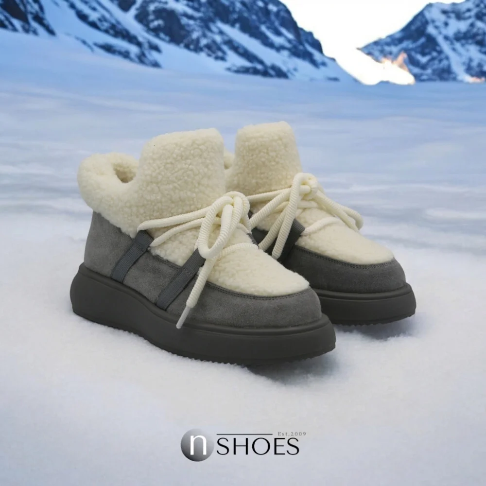 Trendy Women’s Grey-White Suede Uggs ALLSY Lonza 192419 191057 89393-80b model 5736